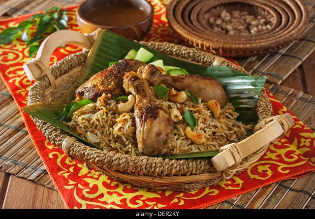 Nasi Biryani with Fried Chicken